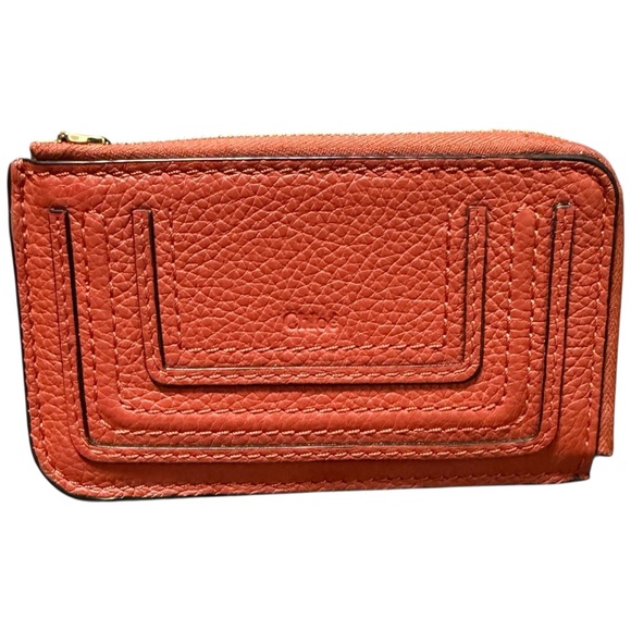 Chloé Marcie Leather Card Case in Brown - Picture 1 of 12